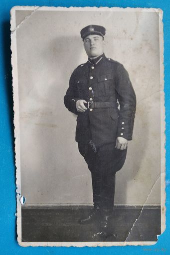 Фото военного. Латвия. 1930-е. 8.5х13 см.