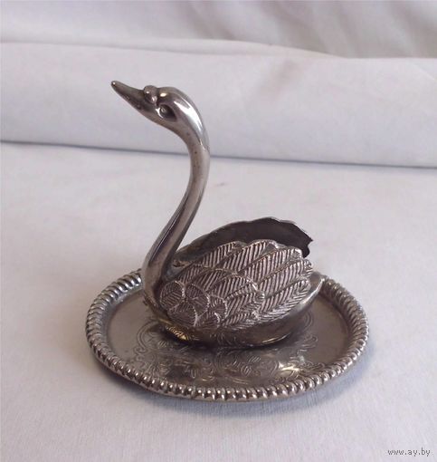Подставка для колец Лебедь Серебрение 02