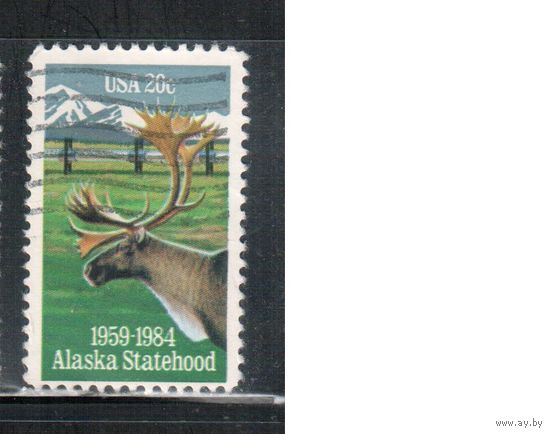 США-1984, (Мих.1670) , гаш. , Аляска, Фауна (одиночка)