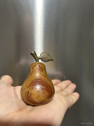 Сувенир Груша Оникс Натуральный Камень Металл