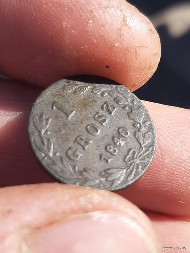1 грош перечикан с 1839 на 1840г RRRR