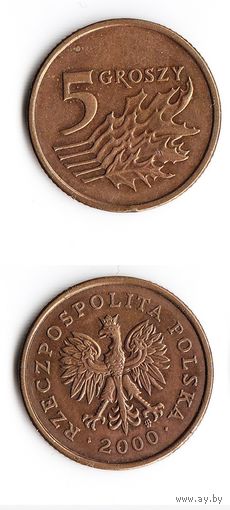 5 грошей Польша 2000 года
