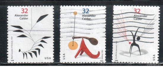 США-1998 (Мих.2943-2947) , гаш., Графика, 3 марки