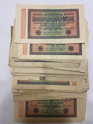20000 марок 1922г. Берлин- дилерский лот - 50 штук