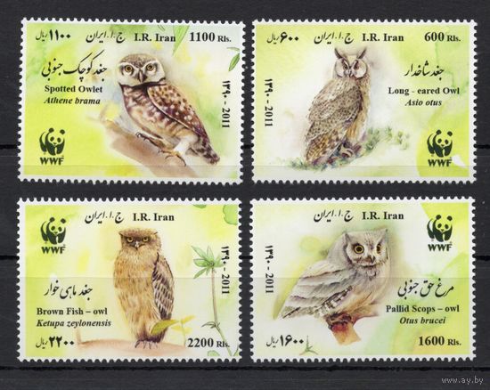 Иран 20011. Птицы WWF совы  4 марки (3247)