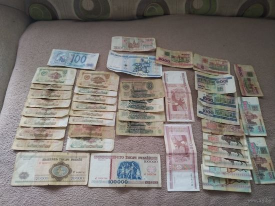 Банкноты ссср, беларусь и россии.