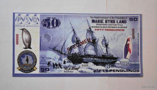 Остров - Земля Мери Берд 50 пингвинов. Фентази . КОПИЯ !