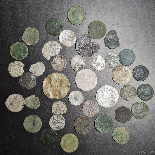 Лот уставших монет средневековья, С РУБЛЯ! МНОГО ЛОТОВ С РУБЛЯ БЕЗ МЦ!