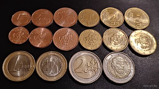 Болгария 50, 20, 10, 5, 2, 1 цент, 1 и 2 евро 2026 набор 8 монет UNC