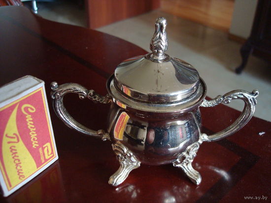 Сахарница маленькая, Индия, мельхиор.