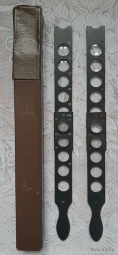 Скиаскопическая линейка (полный комплект), СССР, 1965 год.