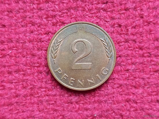 Германия ФРГ 2 пфеннига 1991 г. J