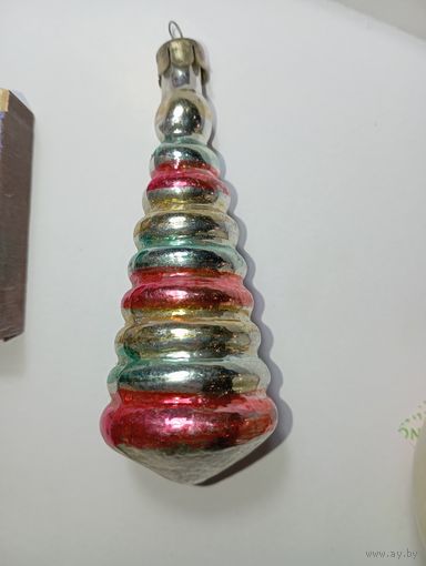 Наконечник на ёлку , винтаж , стекло , Пирамидка  , СССР . С рубля