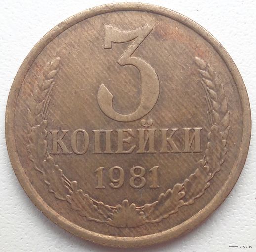 3 копейки 1981 года. СССР.