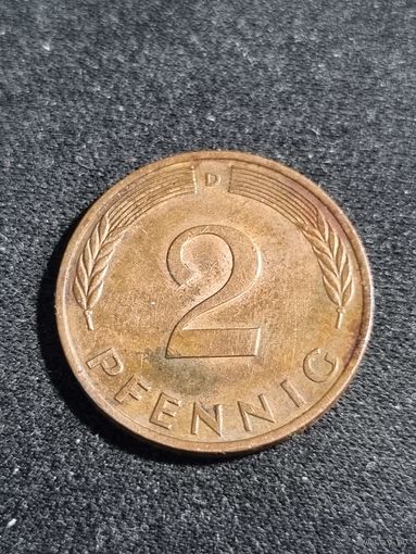 Германия 2 пфеннига 1978 D