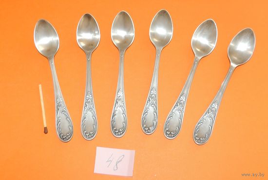 Ложки кофейные, 6 шт. (11 см), мельхиор, СССР, МНЦ