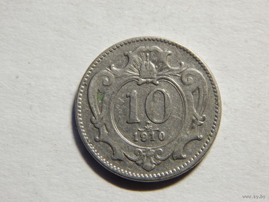 Австро-Венгрия 10 геллеров 1910г