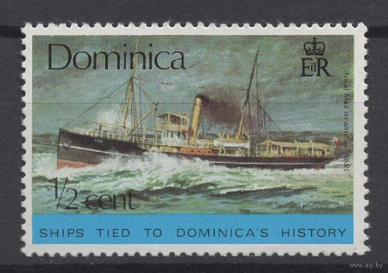 Доминика / Dominica 1975** Исторические корабли, Королевский почтовый пароход (Mi 437)