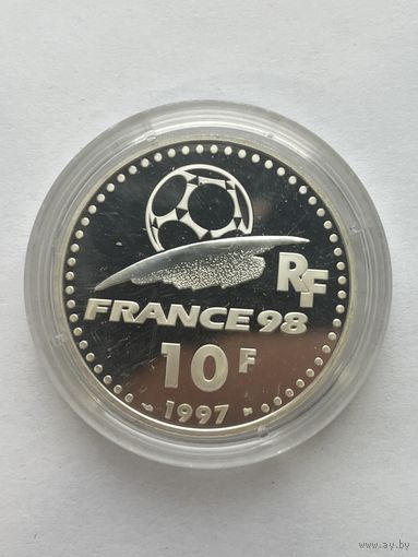 10 франков, выпущенная в 1997 году в честь Чемпионата мира по футболу 1998 года