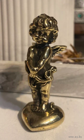 Статуэтка миниатюра Ангелочек Латунь
