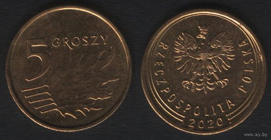 Польша y925 5 грош 2020 год (mw) (_alb2