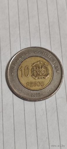 Доминиканская республика 10 песос 2008