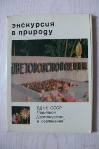Комплект, ВДНХ СССР. Павильон "Цветоводство и озеленение" (серия "Экскурсия в природу"); 1976, чистые, 22 из 25 открыток (размер 10*15).