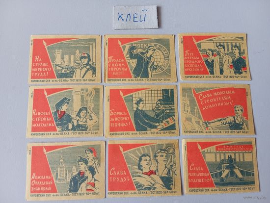 Спичечные этикетки ф.Белка. Молодёжь. 1962 год