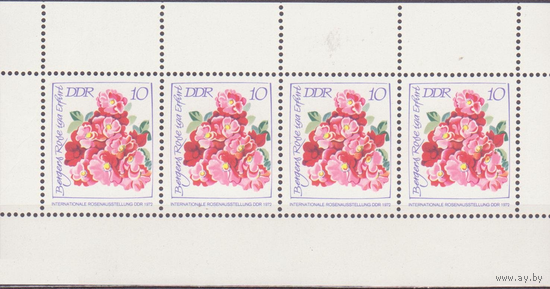 ГЕРМАНИЯ, ГДР, **, 1972 МАЛЫЙ ЛИСТ Флора Цветы