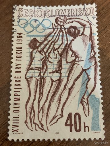 Чехословакия 1963. Олимпиада Токио-1964. Баскетбол. Марка из серии