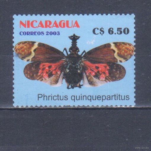 [669] Никарагуа 2003. Фауна.Бабочка. Гашеная марка.