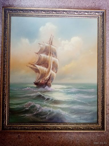Барахонов Д. "Парусник", х.м. 60х50см. 2020г.