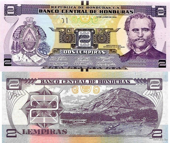 Гондурас 2 Лемпира 2014 UNC П1-25