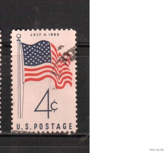 США-1960, (Мих.783) , гаш. , Флаг (одиночка)