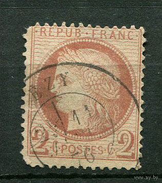 Франция - 1871 - Церера 2C - [Mi.46] - 1 марка. Гашеная.  (Лот 109I)