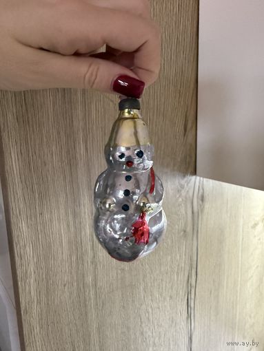 Елочная игрушка Снеговик СССР К.7