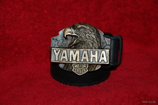 Ремень с пряжкой "YAMAHA" и орлом , подарок байкеру