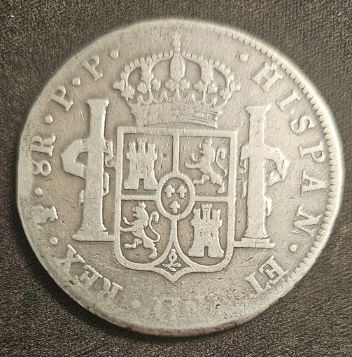 8 реалов 1801 года Испания Боливия Карл 4