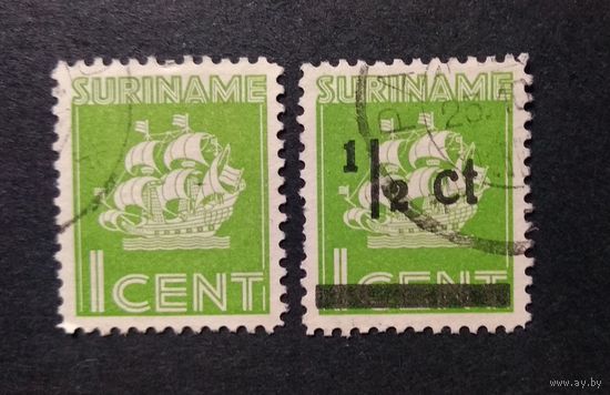 Суринам\297с\1941\1945 Нидерланды. Парусник. Надпечатка