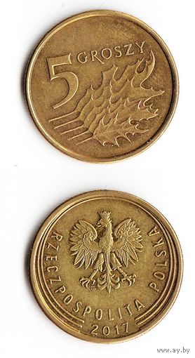 5 грошей Польша 2017 года
