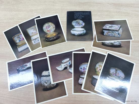 Открытки, 1985г. Комплект-16 штук. Государственный Эрмитаж. Западноевропейские фарфоровые табакерки 18века. 14
