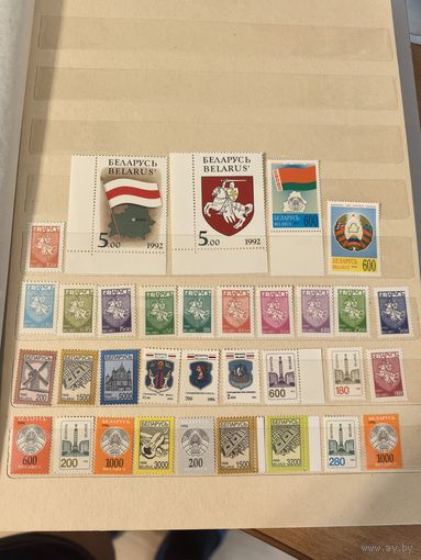 Марки чистые Беларусь стандарты. Гербы
