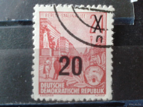 ГДР 1954 Стандарт Надпечатка 20 на 24
