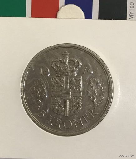 Дания 5 крон 1974 SB в холдере