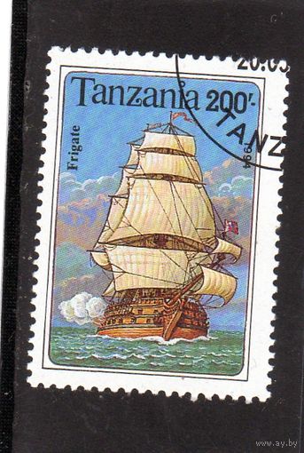 Танзания.Ми-1744. Серия Парусные корабли. Фрегат.1994.