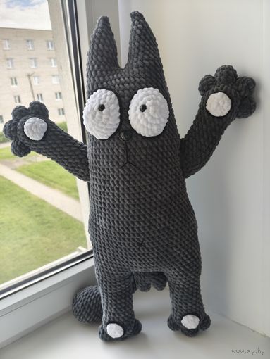Плюшева вязаная игрушка амигуруми "Кот Саймона" ручная работа