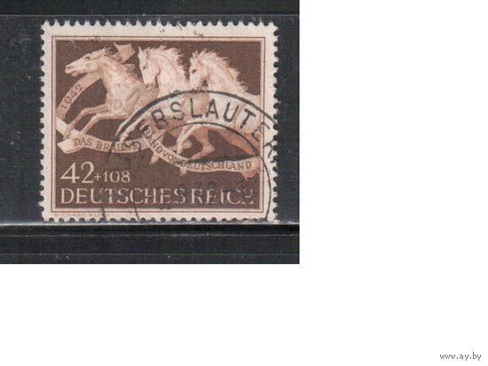 Германия-1942,(Мих.815)  гаш. , Лошади, Спорт(одиночка)