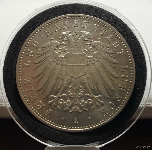 5 марок 1904 - A - Любек - Германская Империя - Серебро 900