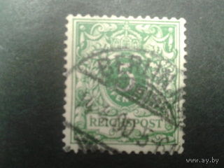 Германия 1889 стандарт 5 пф. Михель-1,8 евро гаш