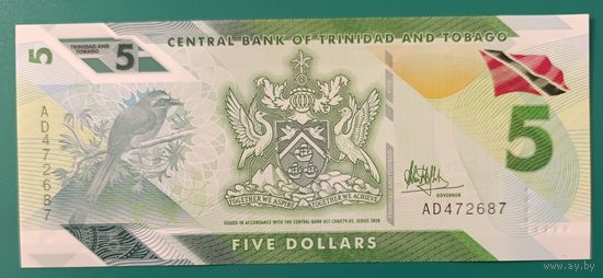 5 долларов 2020 (2021) - Тринидад и Тобаго - UNC